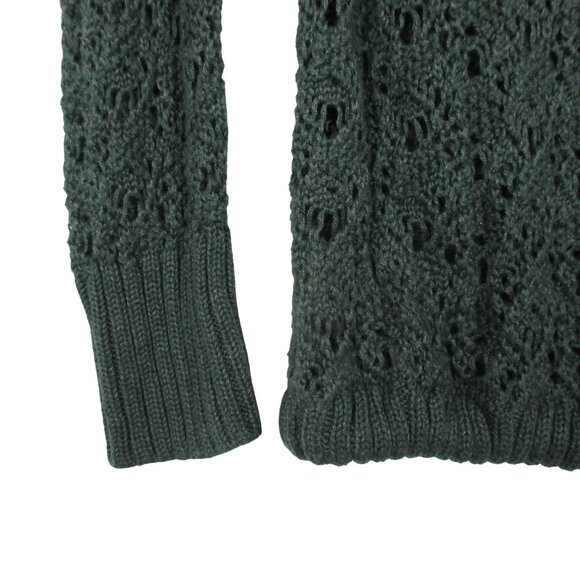 Ruff Hewn Sweater Cowl Neck Deep Pinewood Green Crochet Size M Y2K Romantic $79 - Picture 5 of 7